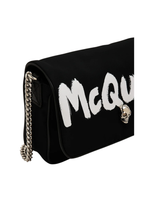 Alexander McQueen Small Skull Graffiti Shoulder Bag – Black/White – Women