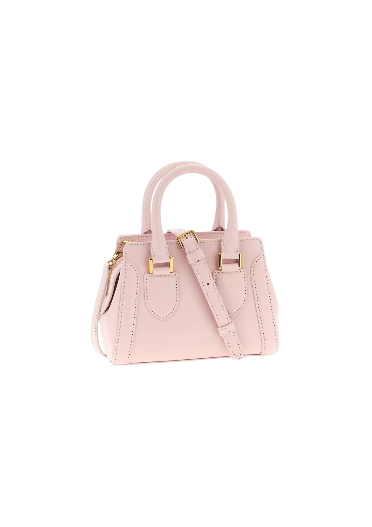 Alexander McQueen Mini Birdee Leather Handbag – Pink, White & Black – Women