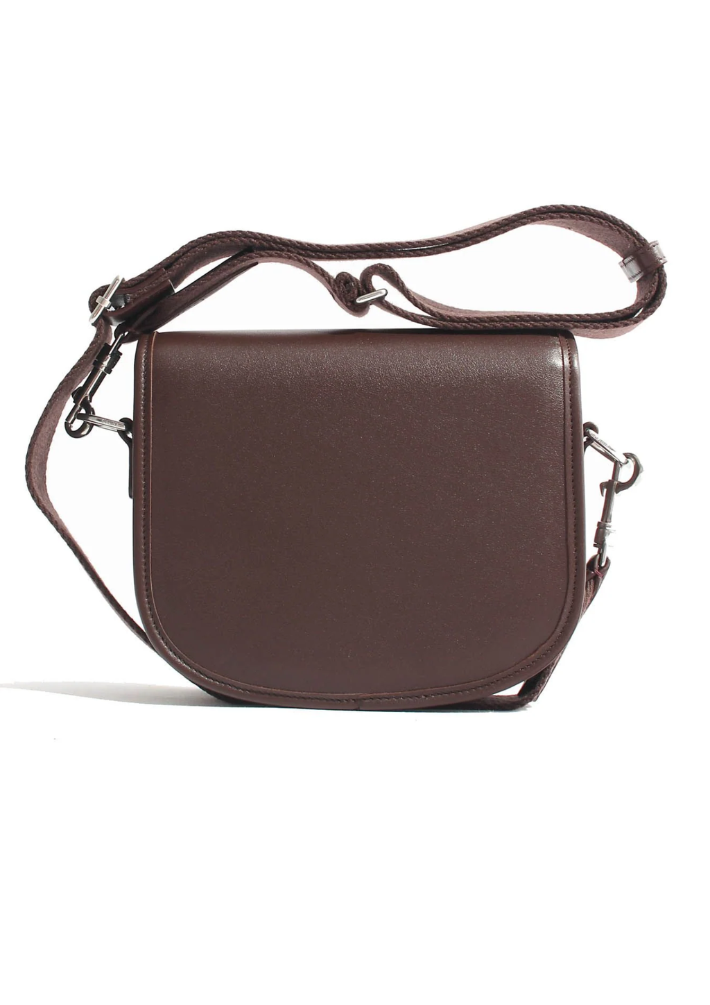 Celine Small Besace Strap Triomphe Calfskin Shoulder Bag – Brown – Women