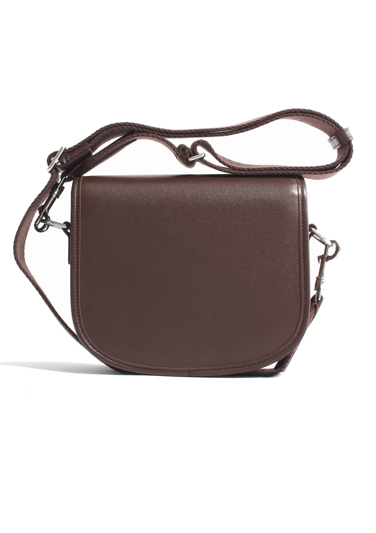 Celine Small Besace Strap Triomphe Calfskin Shoulder Bag – Brown – Women