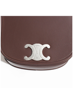 Celine Small Besace Strap Triomphe Calfskin Shoulder Bag – Brown – Women