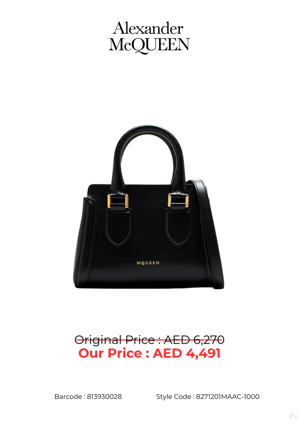 Alexander McQueen Mini Birdee Leather Handbag – Pink, White & Black – Women
