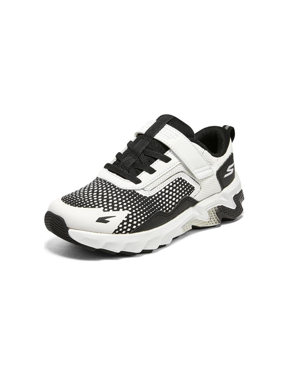 Skechers Elite Sport Tread Hook-and-Loop Mesh Sneakers – White / Black – Boys