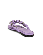 Bottega Veneta Dot Nappa Leather Chain Flat Sandals – Wisteria Purple – Women