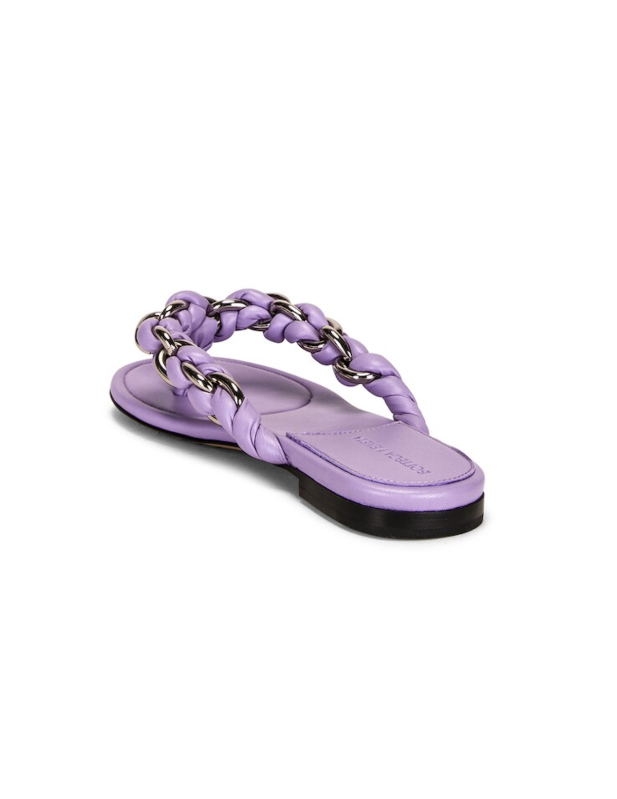 Bottega Veneta Dot Nappa Leather Chain Flat Sandals – Wisteria Purple – Women