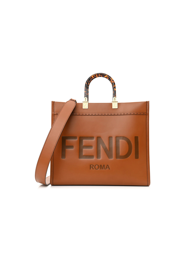 Fendi Sunshine Medium Brown Calf Leather Bag
