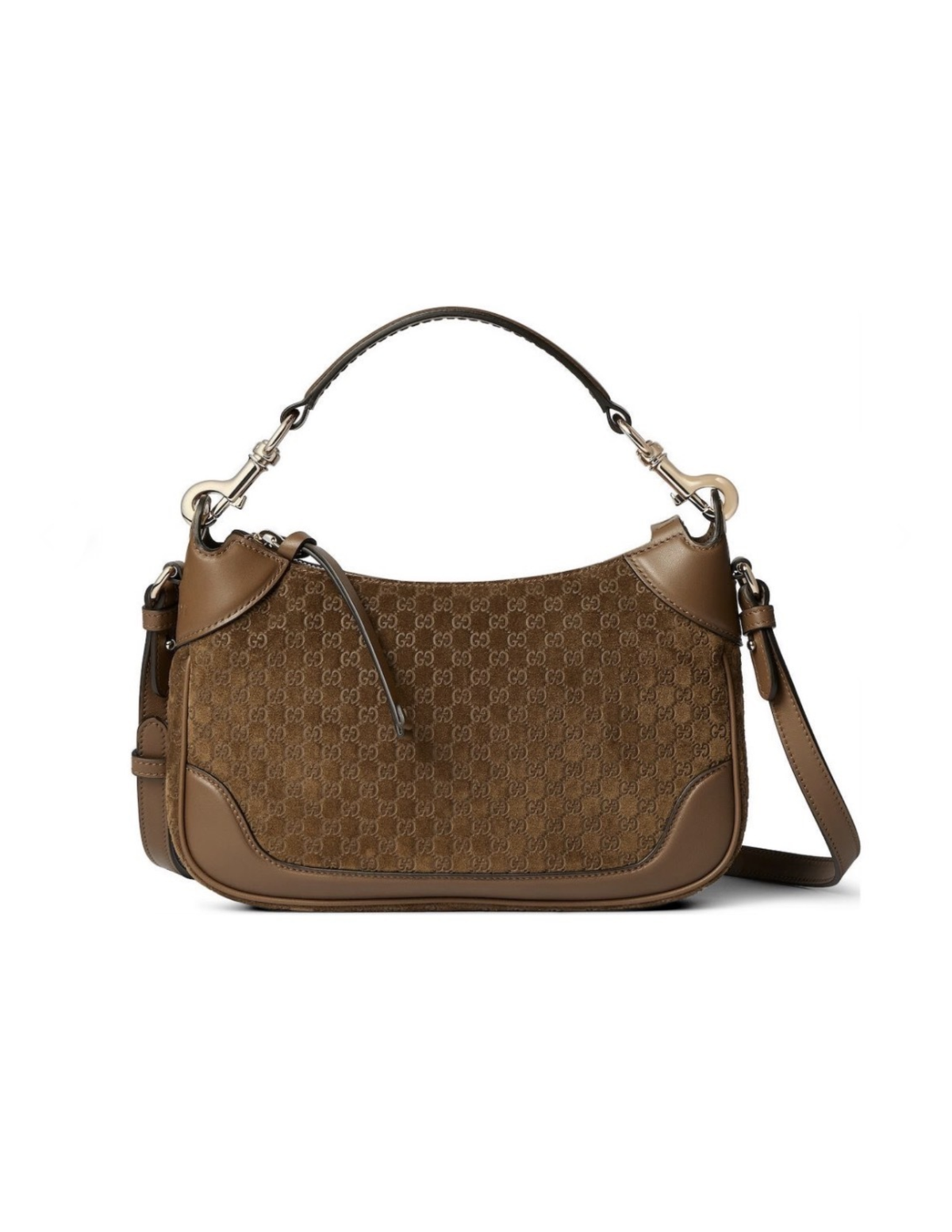 Gucci B Small Micro GG Suede Shoulder Bag – Dark Brown – Women