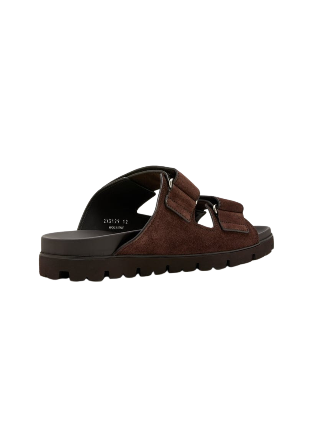 Prada Suede Double-Strap Slides Dark Brown Men