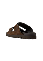 Prada Prada Men Suede Double-Strap Slide in Dark Brown - product view 5