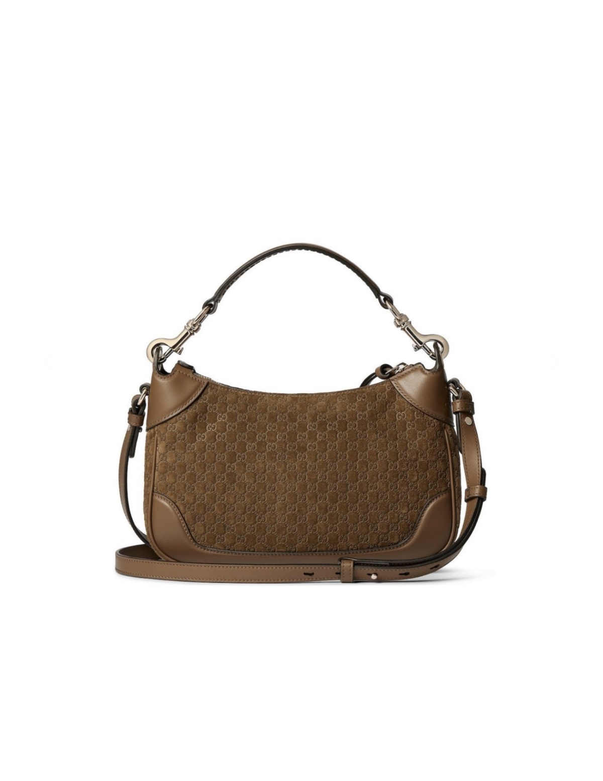 Gucci B Small Micro GG Suede Shoulder Bag – Dark Brown – Women