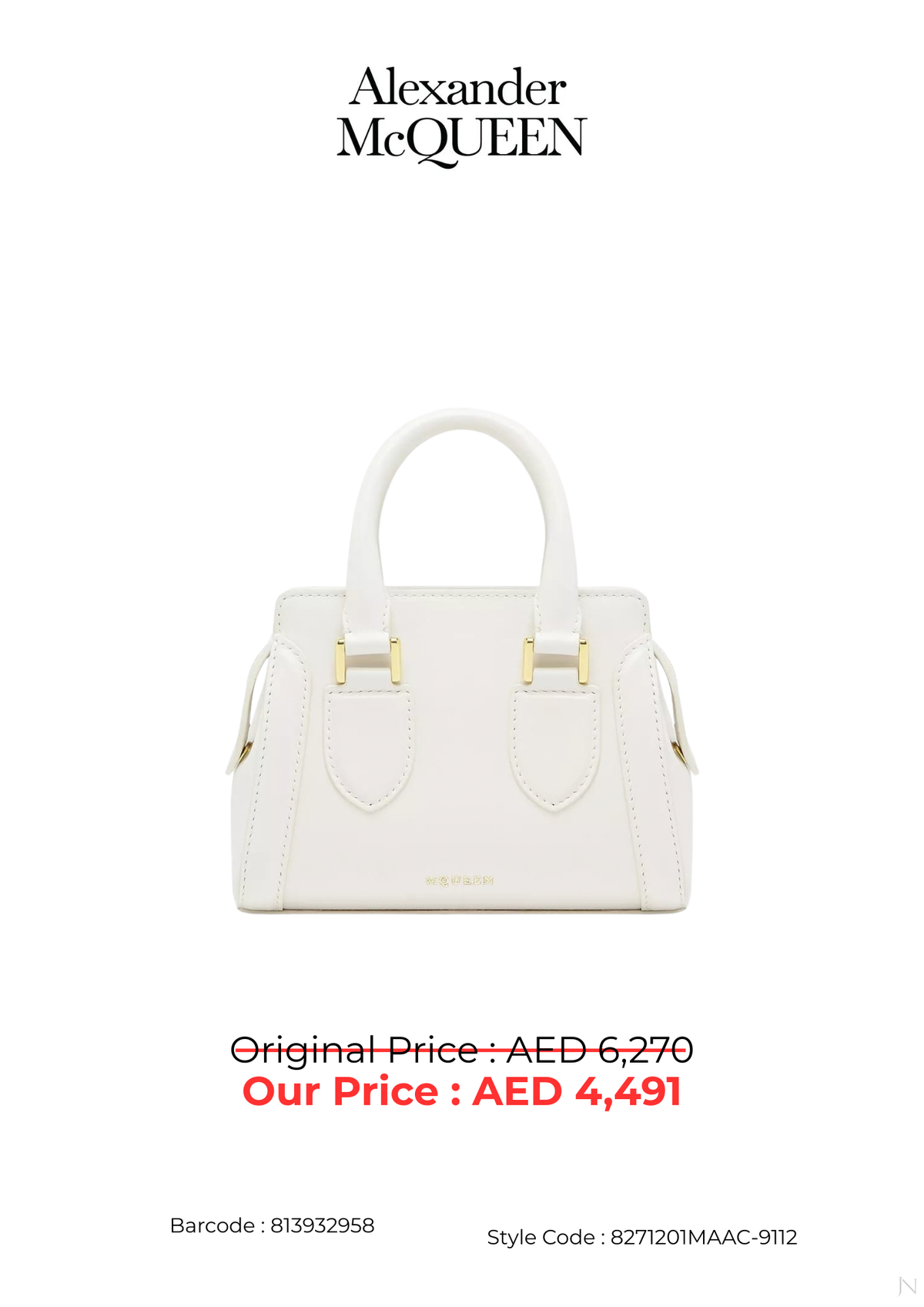 Alexander McQueen Mini Birdee Leather Handbag – Pink, White & Black – Women