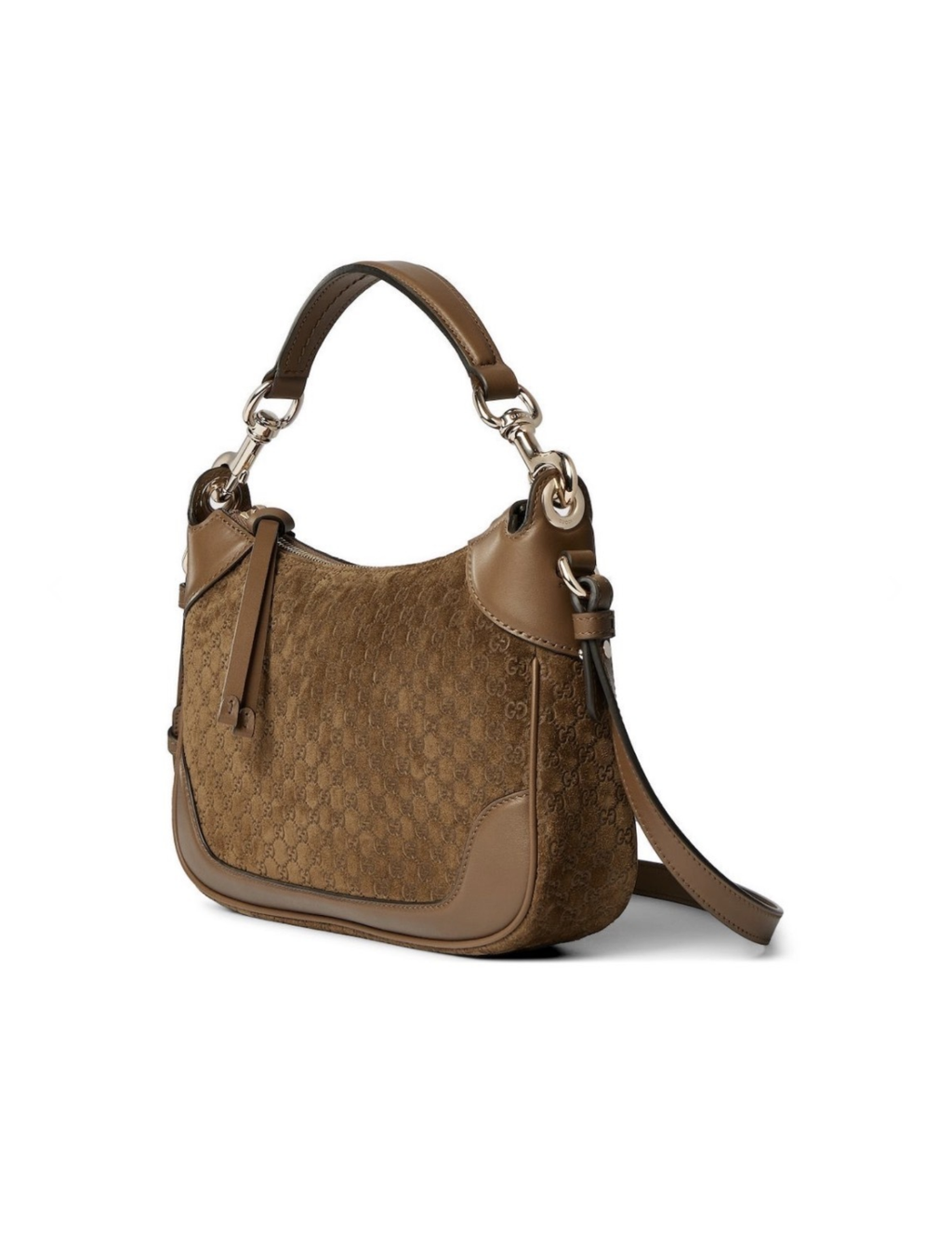 Gucci B Small Micro GG Suede Shoulder Bag – Dark Brown – Women
