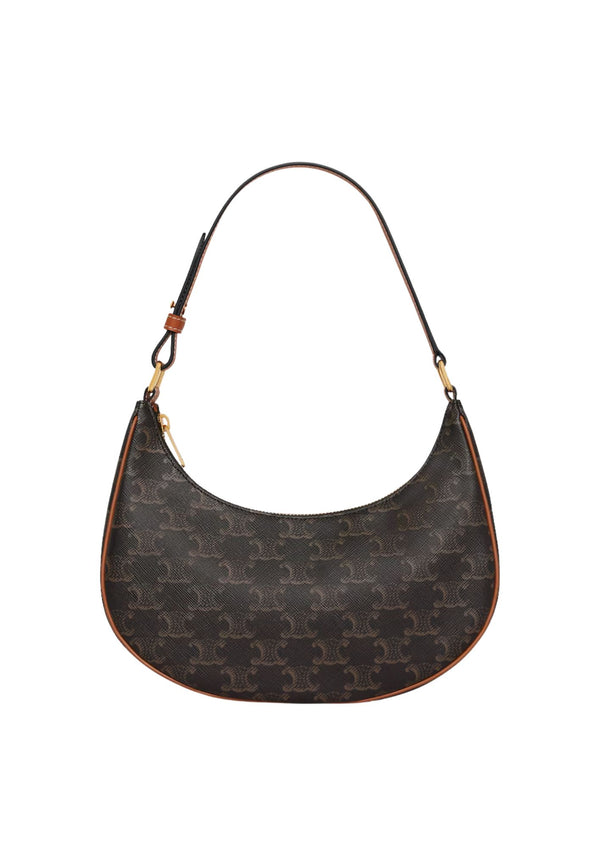 Celine Ava Triomphe Canvas & Calfskin Handbag – Tan – Women