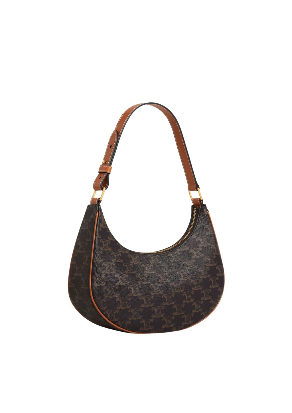 Celine Ava Triomphe Canvas & Calfskin Handbag – Tan – Women
