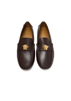 Versace VEASACE LEATHER DRIVER LOAFER in Dark Brown - front product view