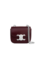 Celine Mini Chain Claude Shiny Calfskin Crossbody Bag – Deep Burgundy – Women