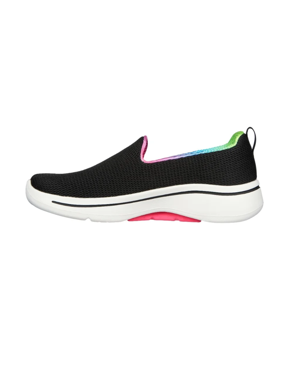 Skechers GO WALK Arch Fit Wild Energy Slip-On Walking Shoes – Black / Hot Pink – Women