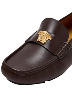 Versace VEASACE LEATHER DRIVER LOAFER in Dark Brown - product view 2