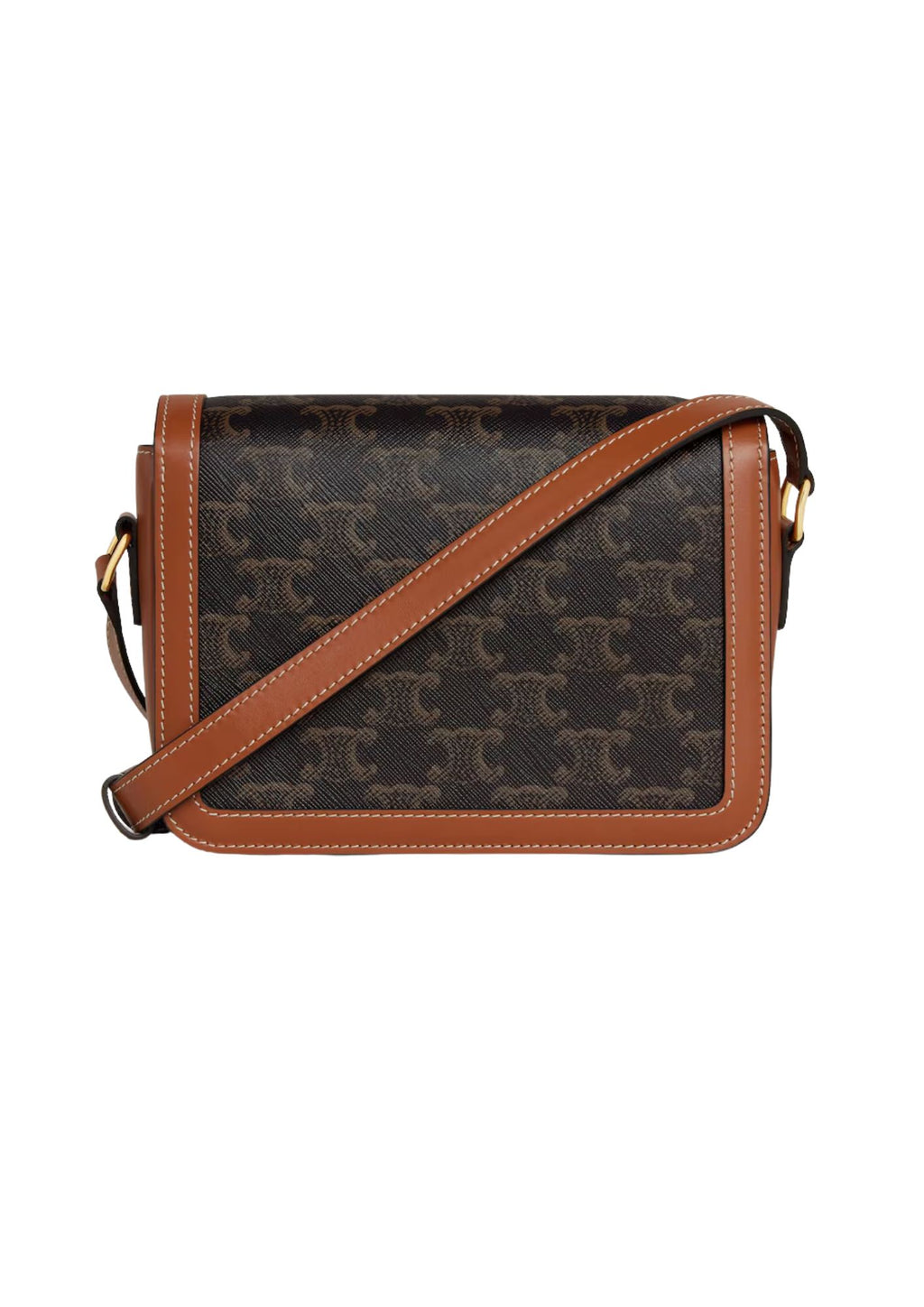 Celine Teen Triomphe Canvas & Calfskin Crossbody Bag – Tan – Women