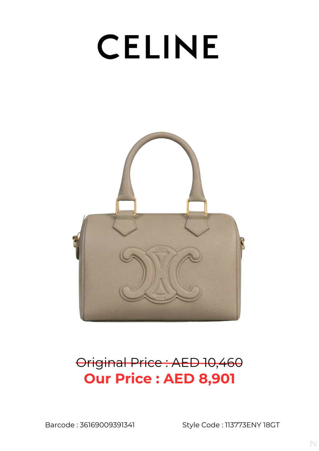 Celine Small Boston Grained Calfskin Shoulder Bag – Modern Taupe – Women