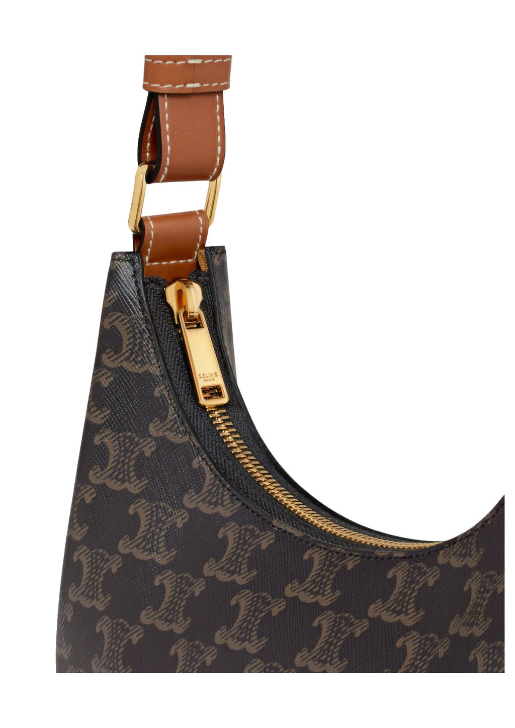 Celine Ava Triomphe Canvas & Calfskin Handbag – Tan – Women