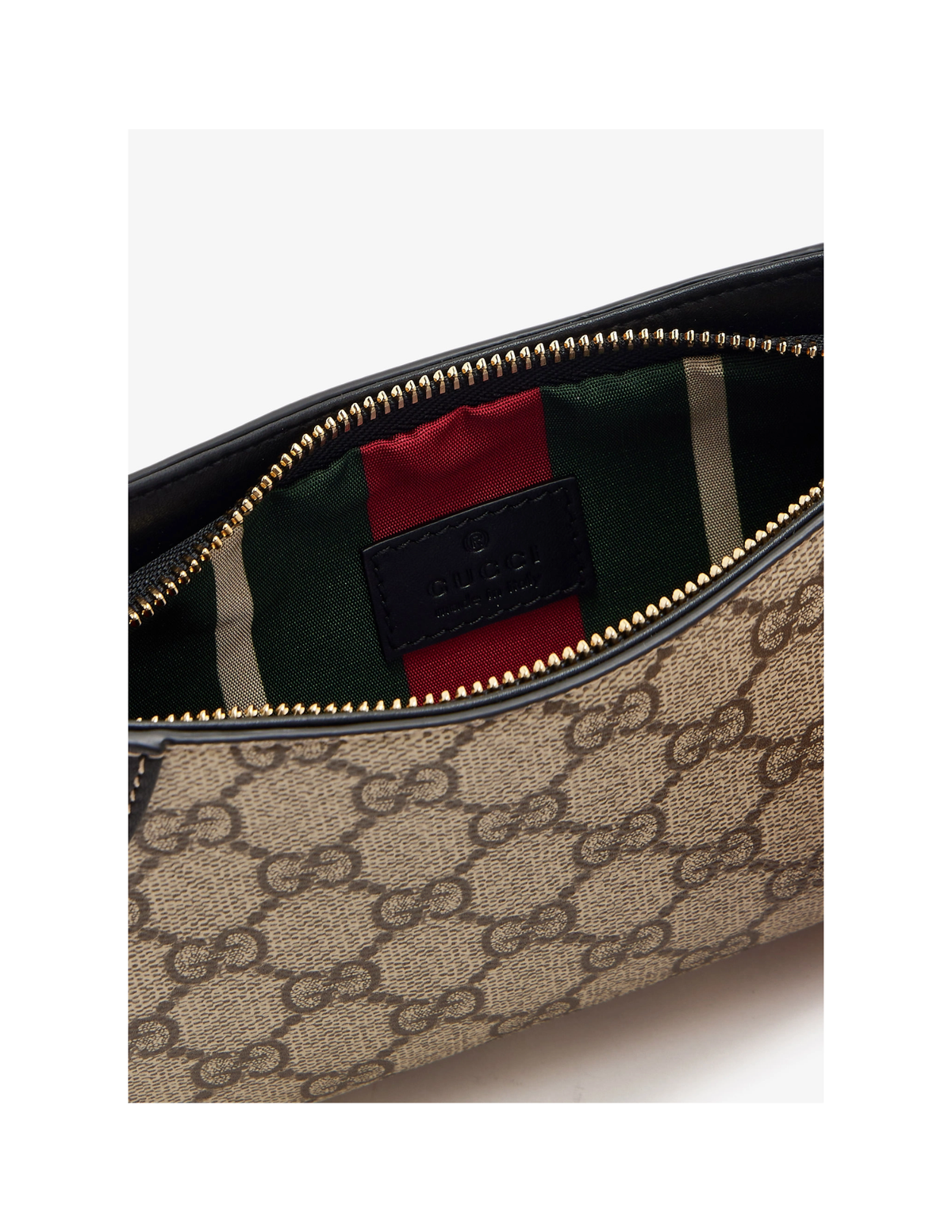 Gucci GG Emblem Super Mini Canvas Shoulder Bag – Beige/Black – Women