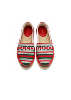 Gucci Women Falt Shoes in Red / Green - product view 2