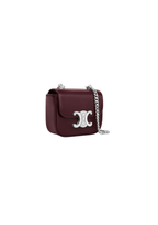 Celine Mini Chain Claude Shiny Calfskin Crossbody Bag – Deep Burgundy – Women