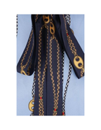 Gucci Marina Chain Print Silk Twill Tie-Neck Shirt – Light Blue – Women