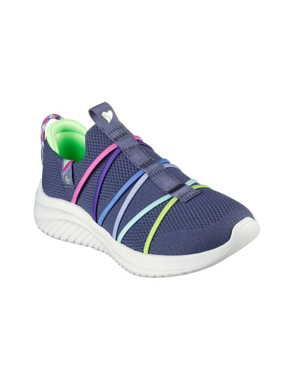 Skechers Ultra Flex 3.0 Air-Cooled Memory Foam Slip-On Sneakers – Charcoal / Multi – Kids