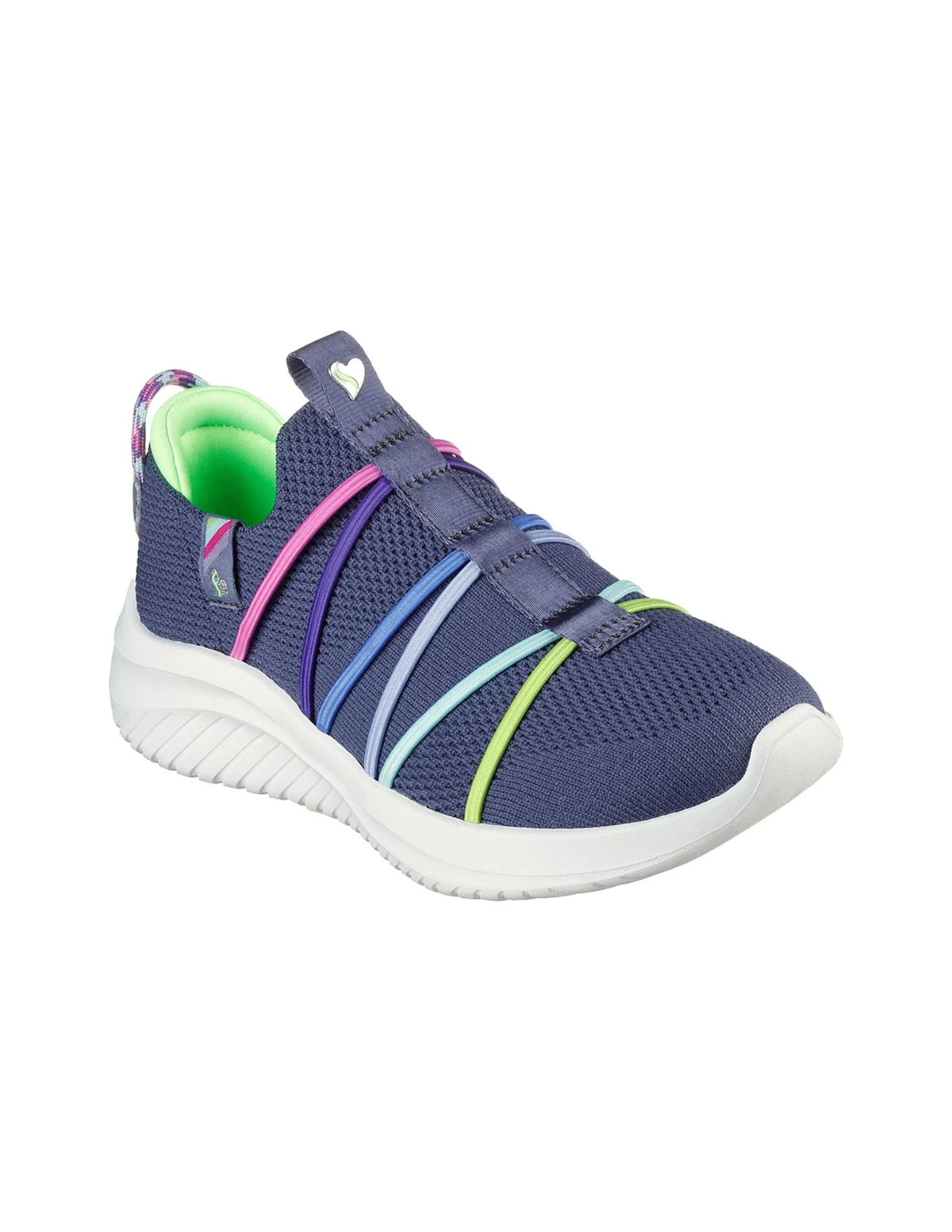 Skechers Ultra Flex 3.0 Air-Cooled Memory Foam Slip-On Sneakers – Charcoal / Multi – Kids