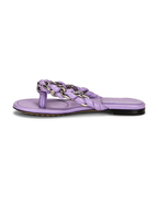 Bottega Veneta Dot Nappa Leather Chain Flat Sandals – Wisteria Purple – Women