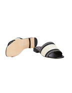 Gucci Web Logo-Embroidered Cotton Canvas Slide Sandals – Black / White – Women