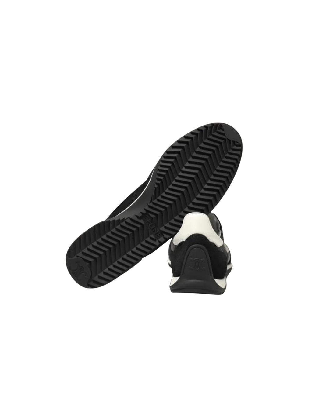 Celine Racer Triomphe Textile & Calfskin Sneakers – Black / White – Men