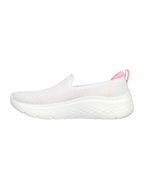 Skechers GO WALK Hyper Burst Goga Mat Slip-On Walking Shoes – White / Pink – Women