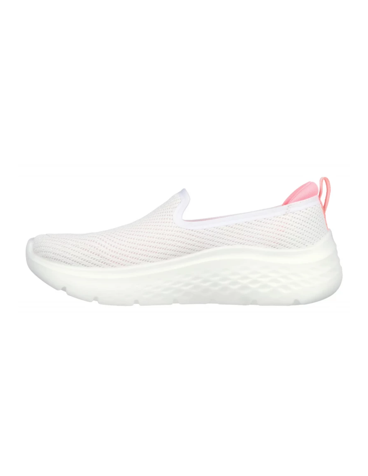 Skechers GO WALK Hyper Burst Goga Mat Slip-On Walking Shoes – White / Pink – Women