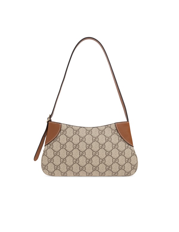 Gucci GG Emblem Super Mini Monogram Canvas Shoulder Bag – Beige & Brown – Women