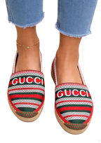 Gucci Women Falt Shoes in Red / Green - product view 3