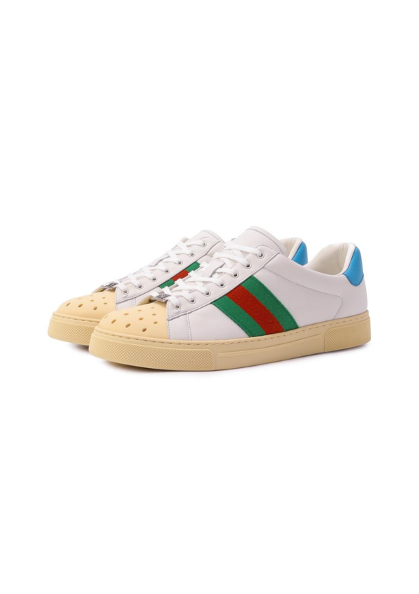 Gucci Men Trainers Sneaker Blue in White Multi - front product view