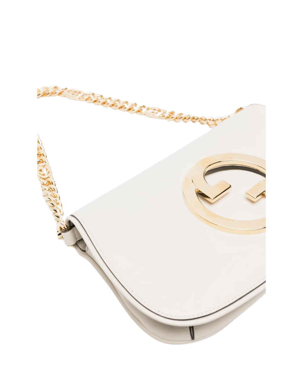 Gucci Blondie Leather Shoulder Bag with Interlocking G – White – Women