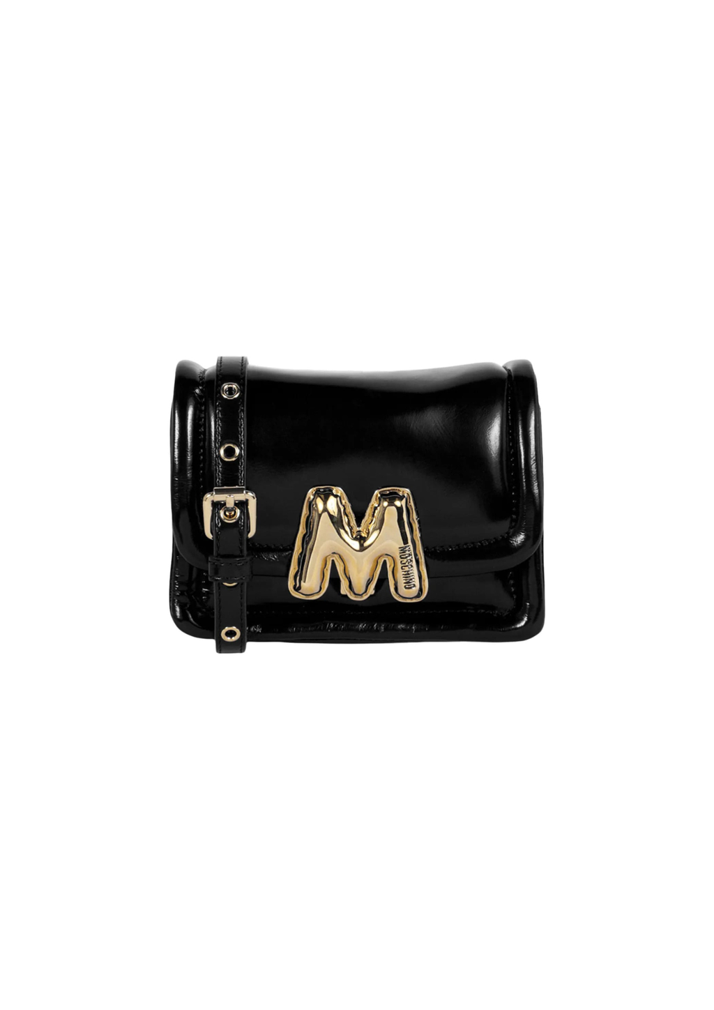 Moschino Couture Leather Logo Bag Black Women