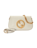 Gucci Blondie Leather Shoulder Bag with Interlocking G – White – Women