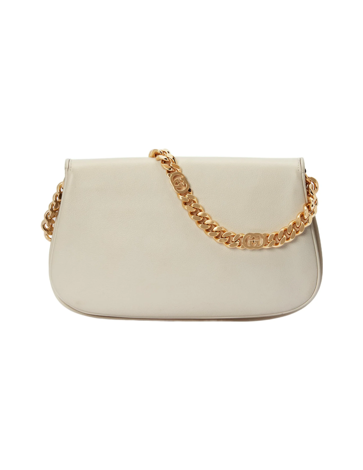 Gucci Blondie Leather Shoulder Bag with Interlocking G – White – Women