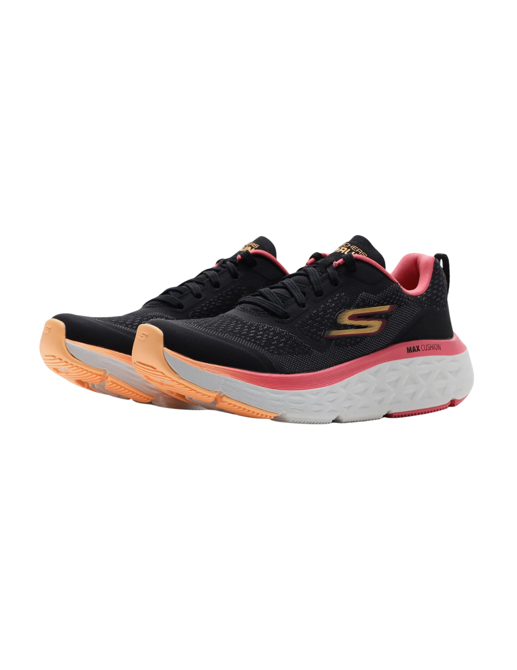 Skechers Max Cushioning Delta Goga Mat Running Shoes – Black / Hot Pink – Women