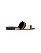 Gucci Web Logo-Embroidered Cotton Canvas Slide Sandals – Black / White – Women