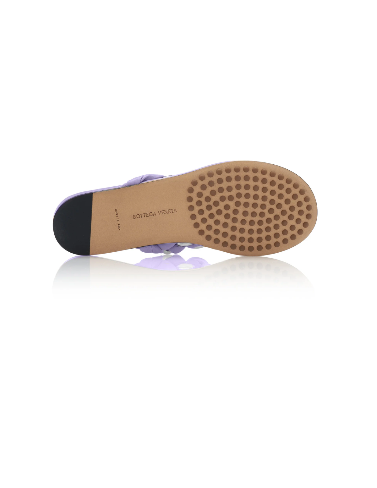 Bottega Veneta Dot Nappa Leather Chain Flat Sandals – Wisteria Purple – Women