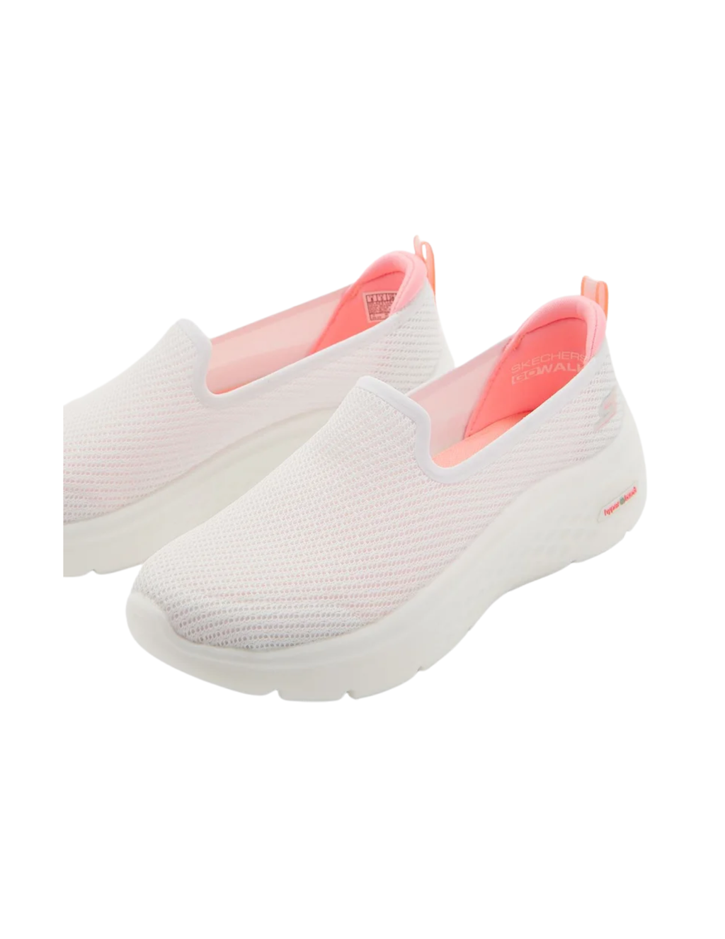 Skechers GO WALK Hyper Burst Goga Mat Slip-On Walking Shoes – White / Pink – Women