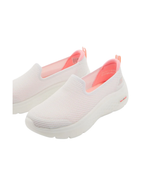Skechers GO WALK Hyper Burst Goga Mat Slip-On Walking Shoes – White / Pink – Women