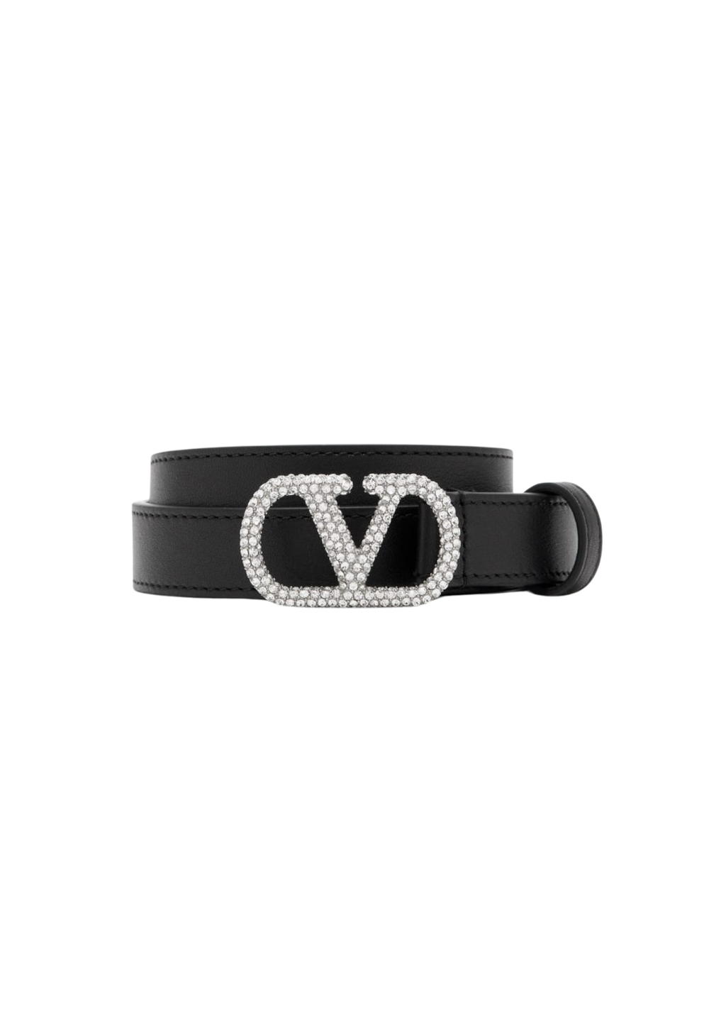 Valentino Garavani VLogo Signature Leather Belt Black Women