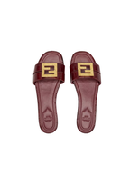 Fendi FFold Wine Leather Sandals